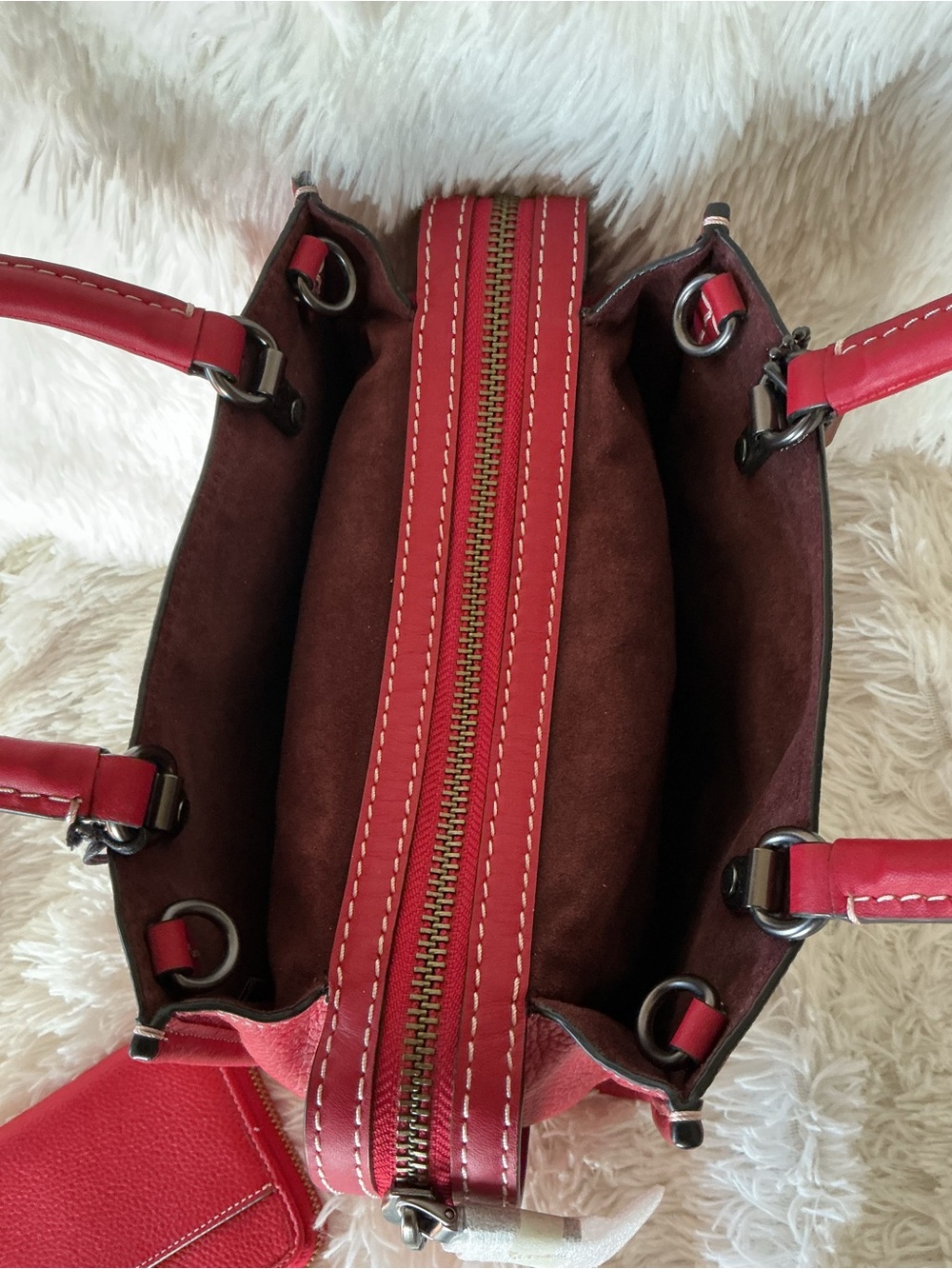 Coach Disney X Red Leather Minnie Mouse with Patches Rogue 25 with Wallet - Picture 7 of 11
